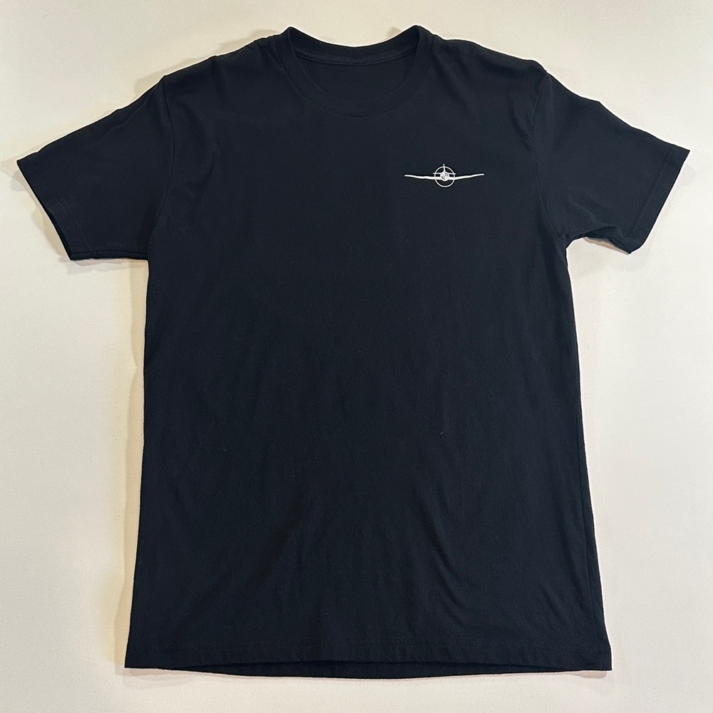 Aviation American Gin Oregon Black Graphic T-Shirt Small